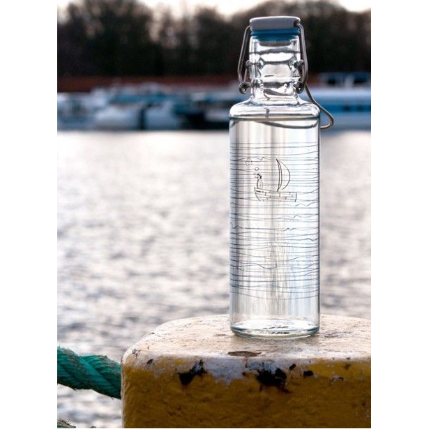Sympathiek plein Menagerry Design drinkfles van glas te personaliseren als relatiegeschenken  (118810001)